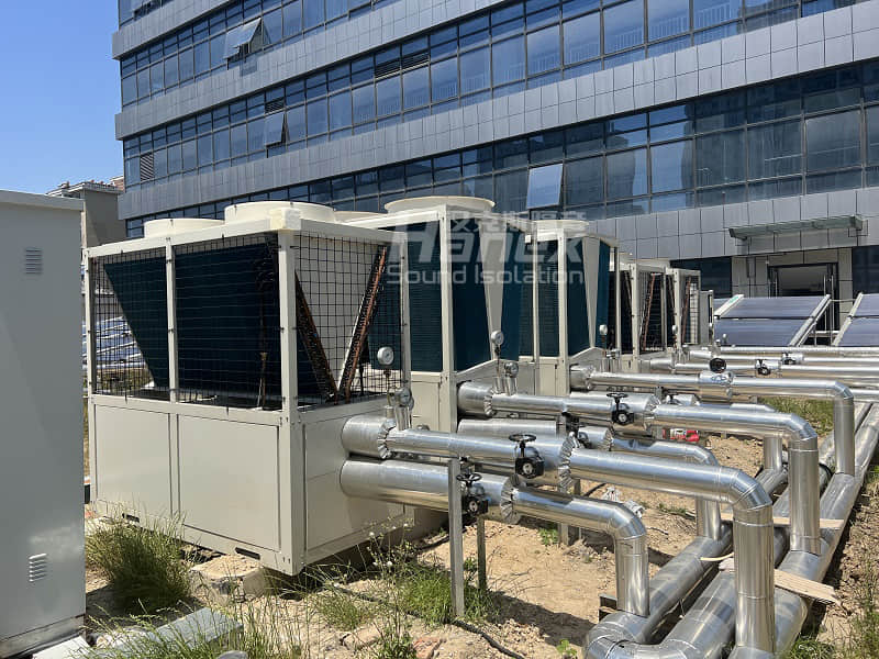 屋面空調風冷熱泵機組噪音大，影響周邊居住環(huán)境，該如何解決？